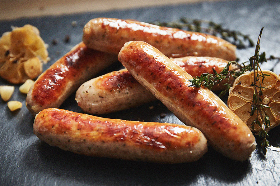 Sausages on a plate